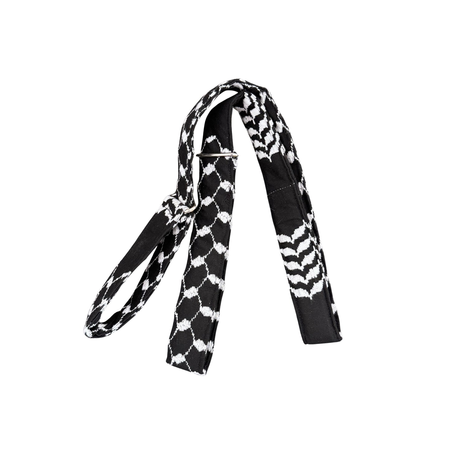 Yoga Mat Strap - Black w/White Keffiyeh
