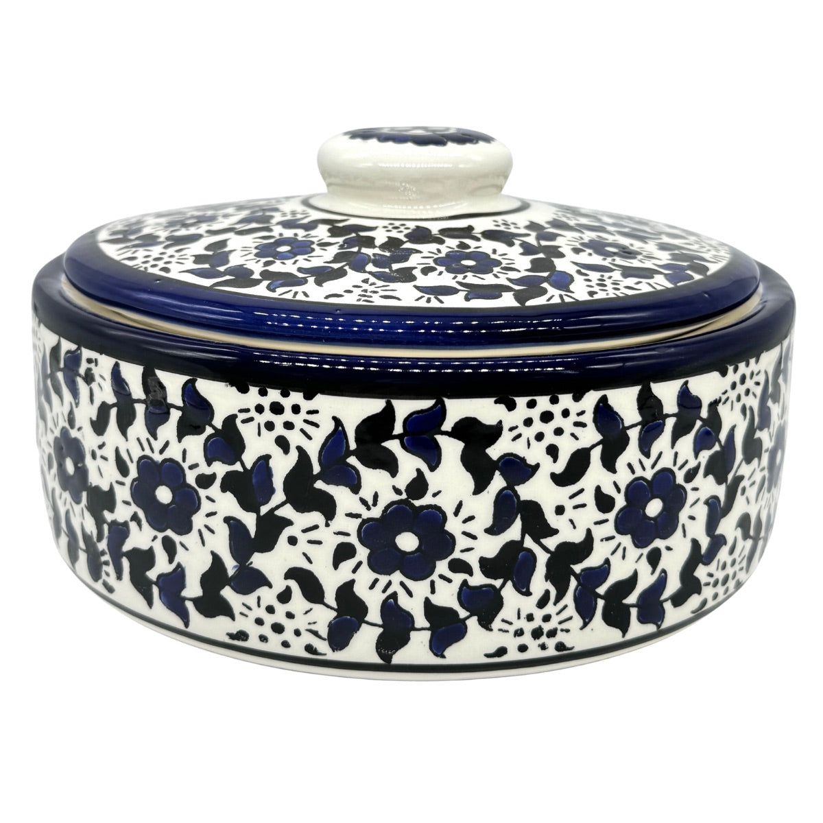 Ceramic Covered Casserole - Blue Vine