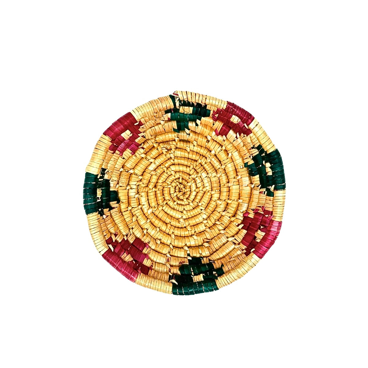 Basket by Women in Salfit (5") - Magenta/Green
