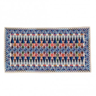 Embroidered Table Runner - Blue Nakhleh