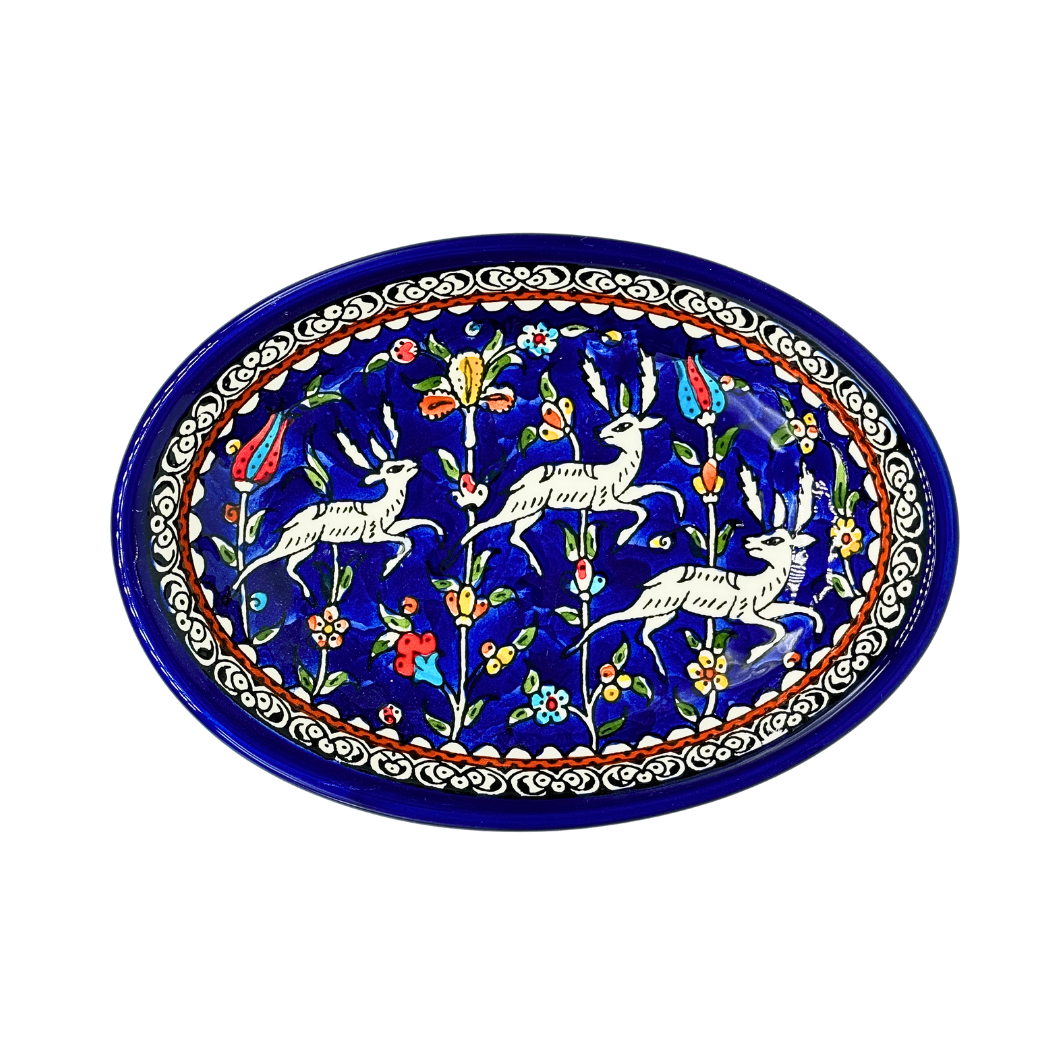 Ceramic Oval Dish (9") - Blue Gazelle