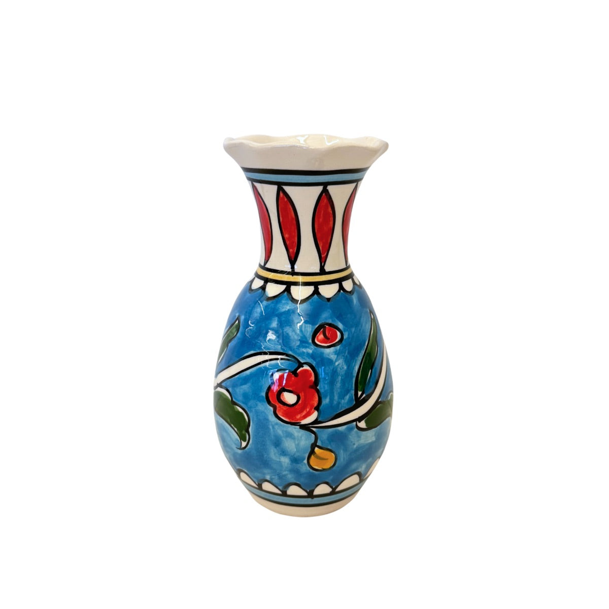 Ceramic Vase (7") - Blue Poppy