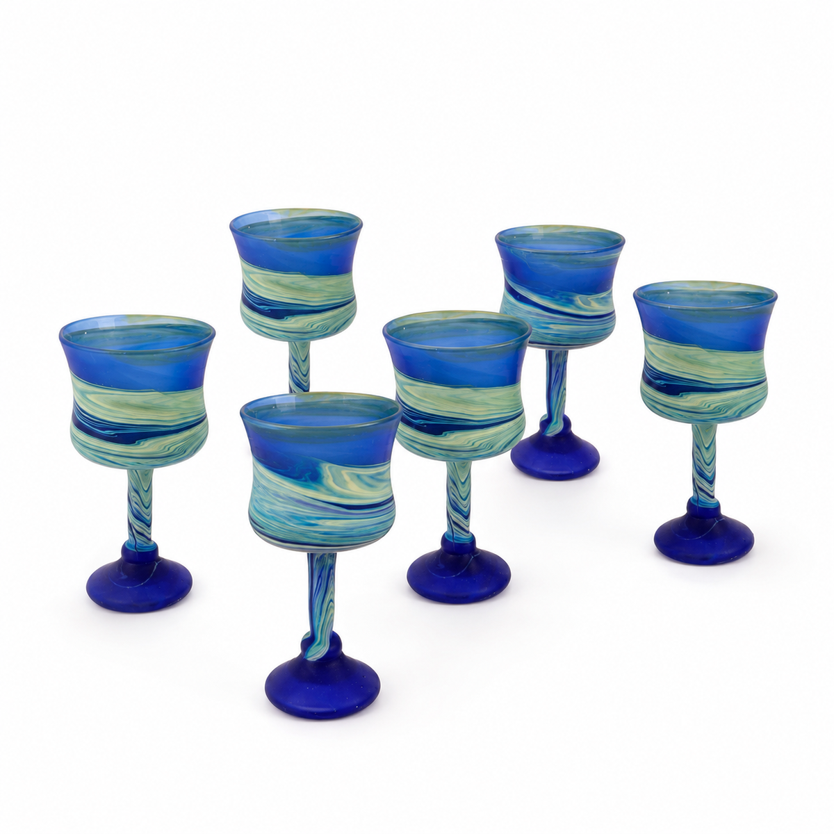 Phoenician Glass Set of 6 - Mediterranean