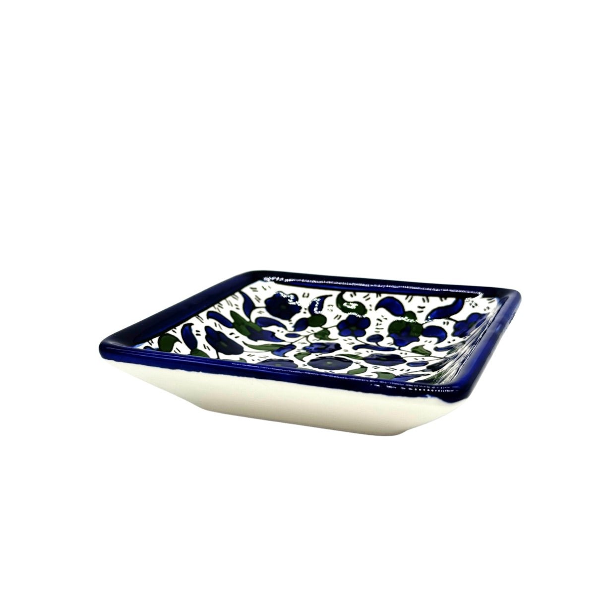 Ceramic Square Dish (4") - Blue & Green
