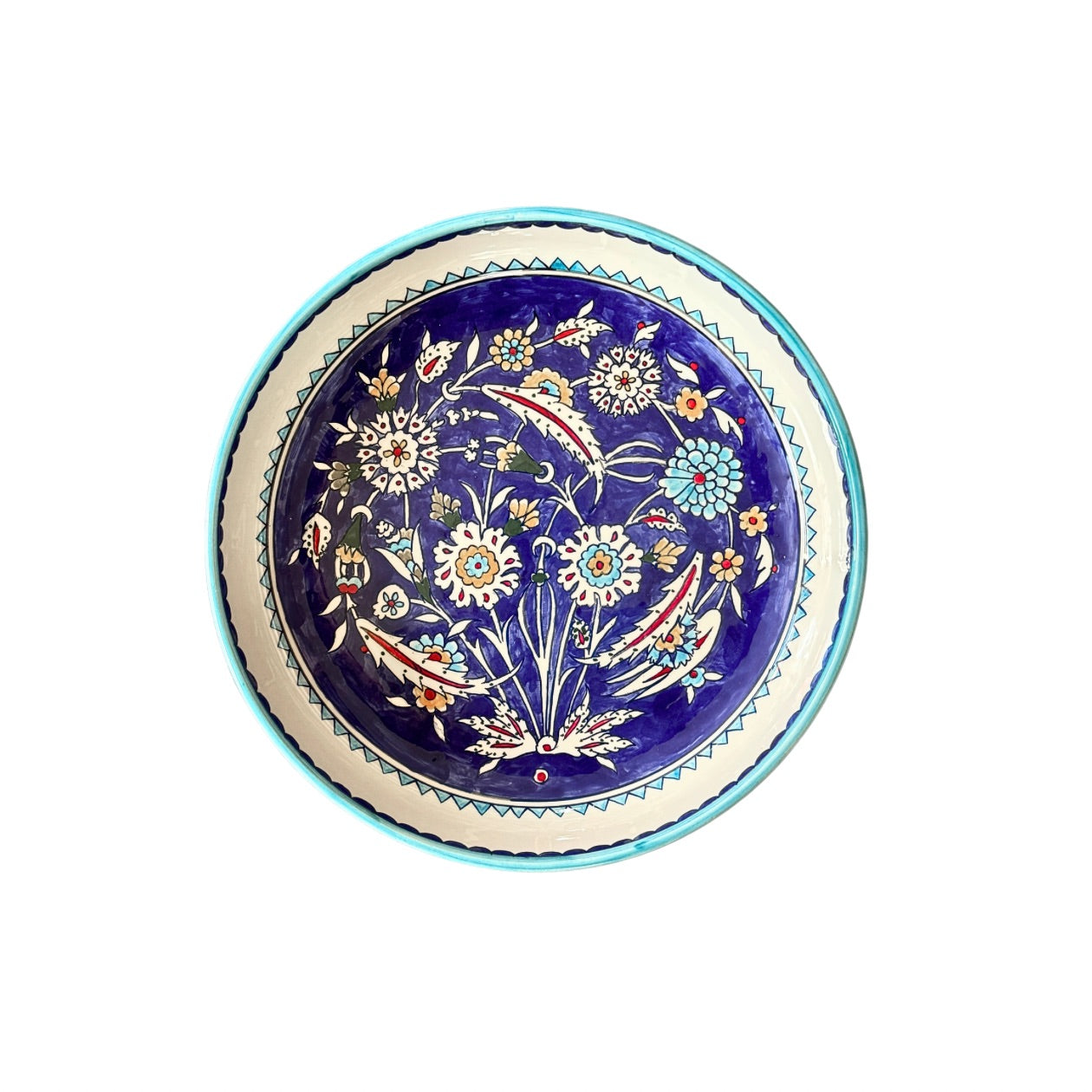 Ceramic Serving Bowl (11") - Blue Flowers