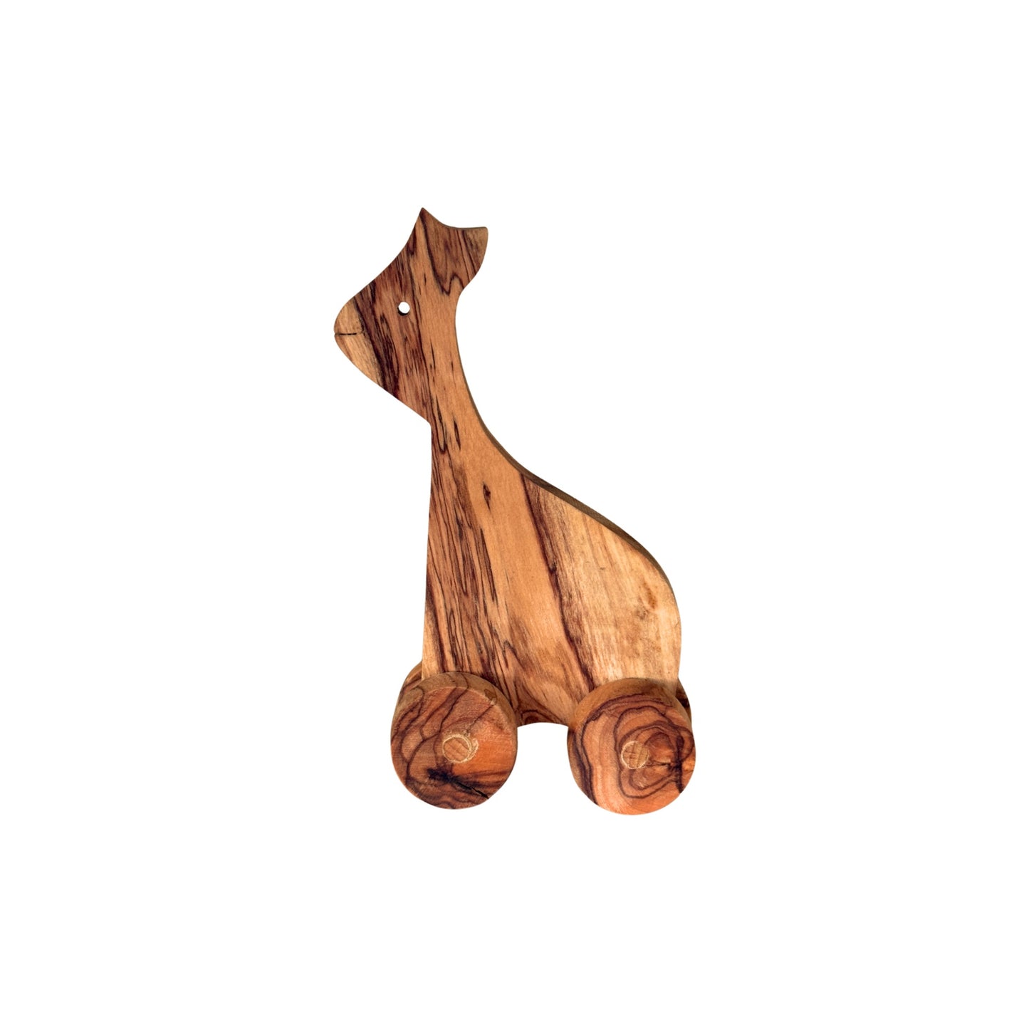 Olive Wood Rolling Toy - Giraffe