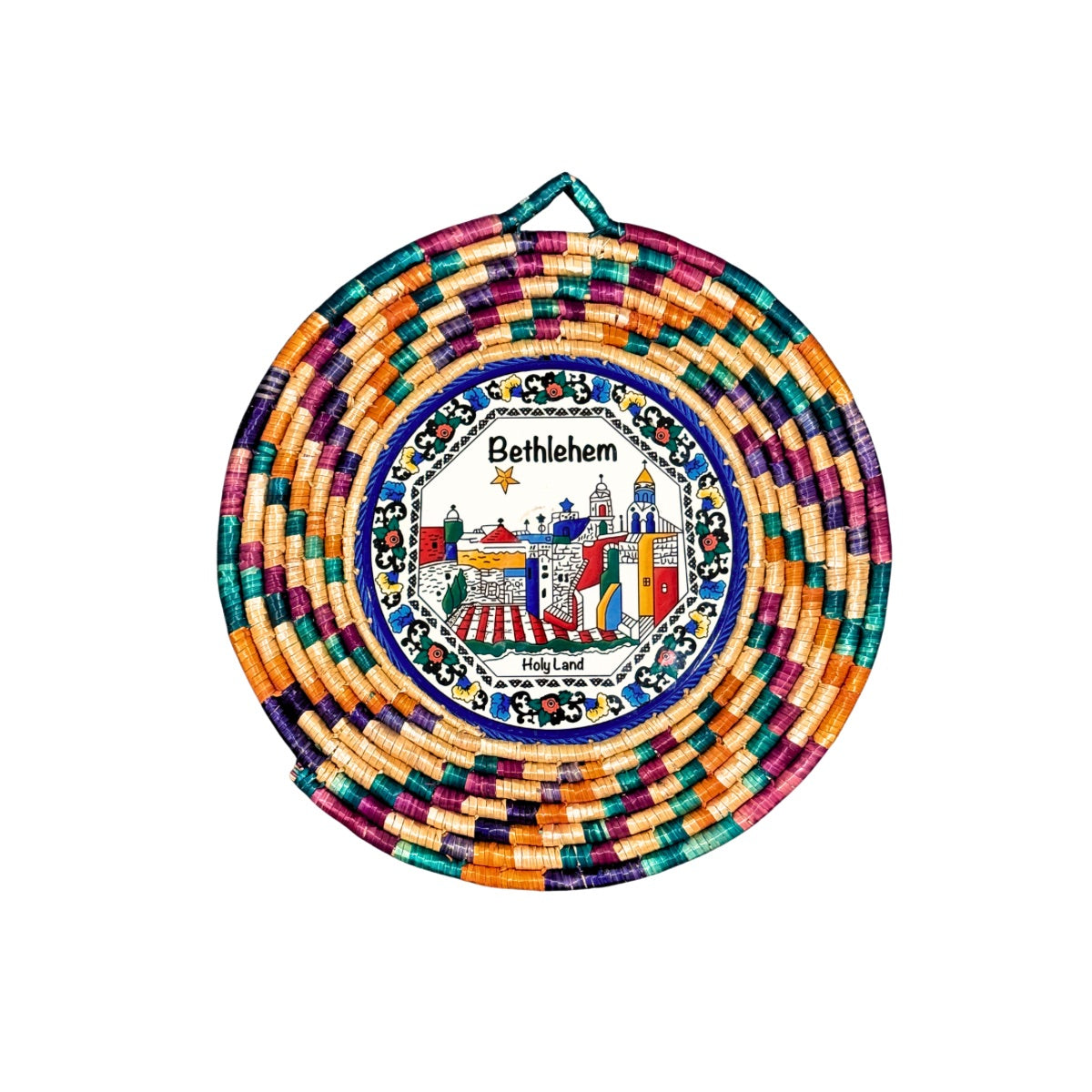 Handwoven Tile Wall Hanging (10”) - Bethlehem