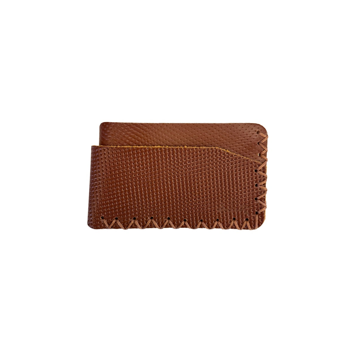 Leather Two Sided ID Wallet - Brown Perforated