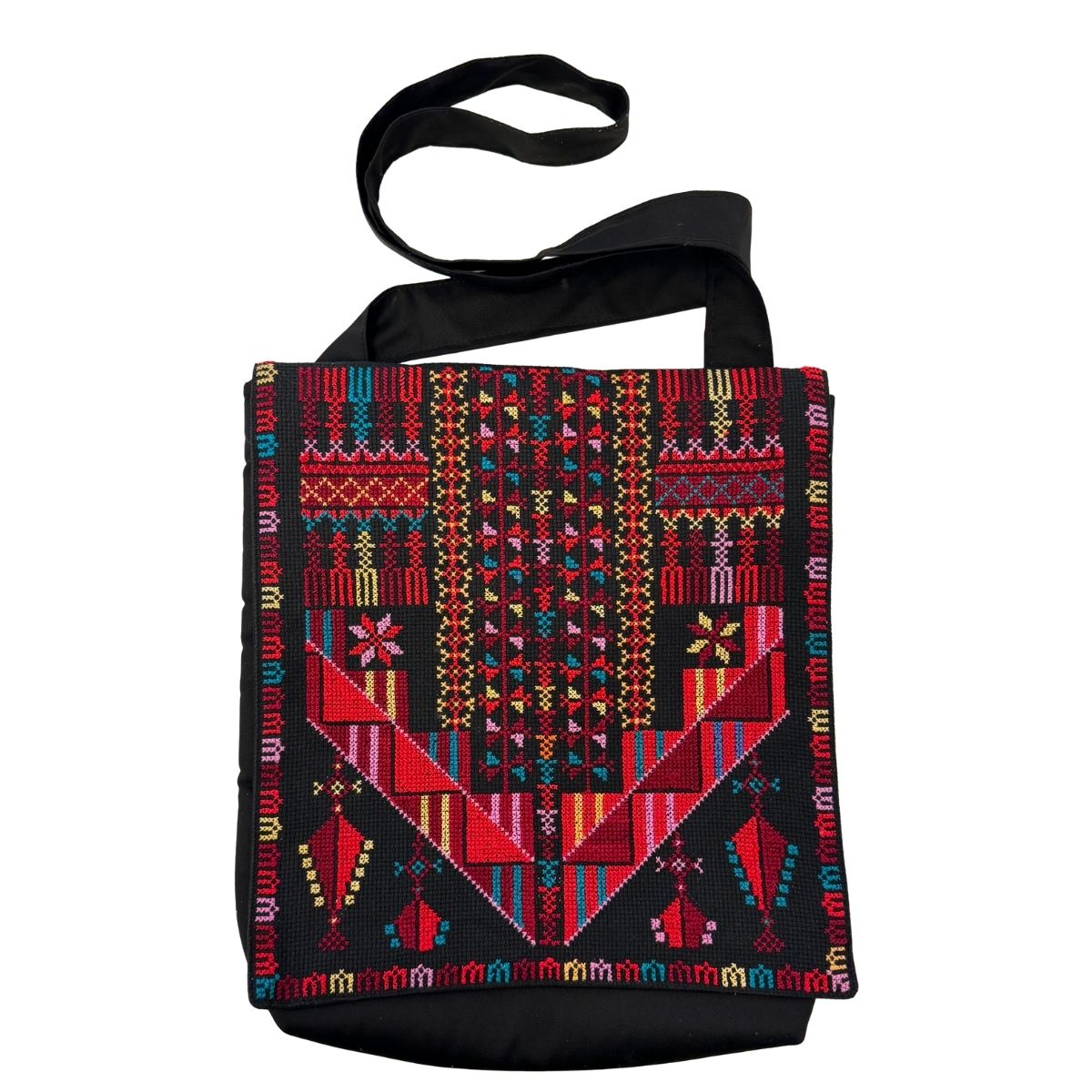 Embroidered Laptop Bag (Black) - Red