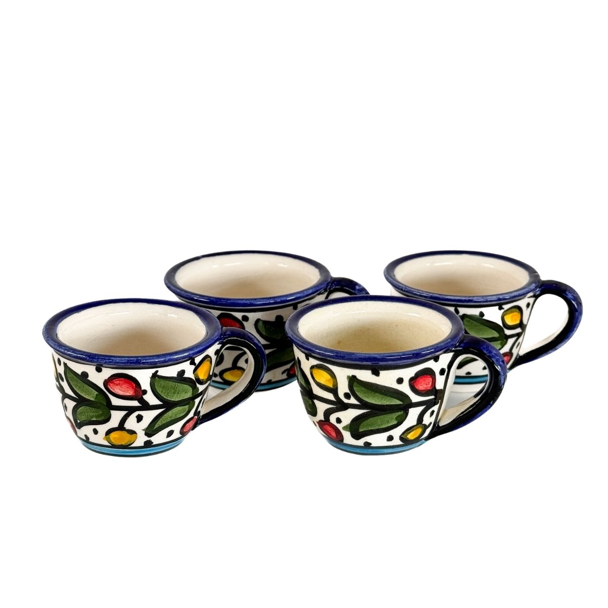 Ceramic Cups Set of 4 - Classic Multicolor