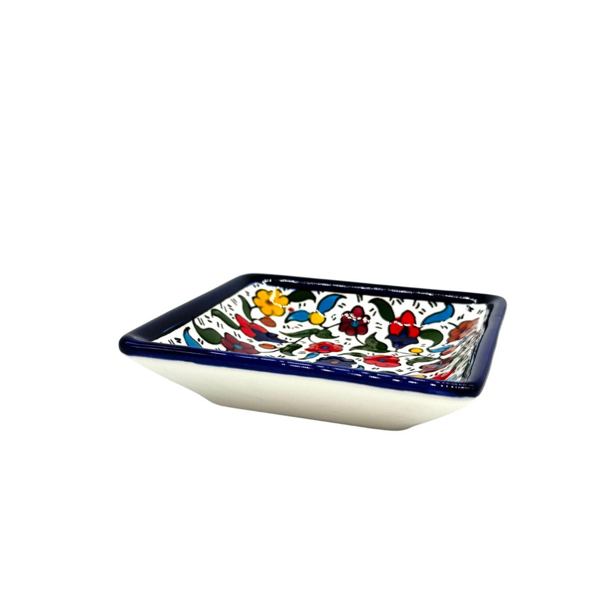 Ceramic Square Dish (4”) - Multicolor