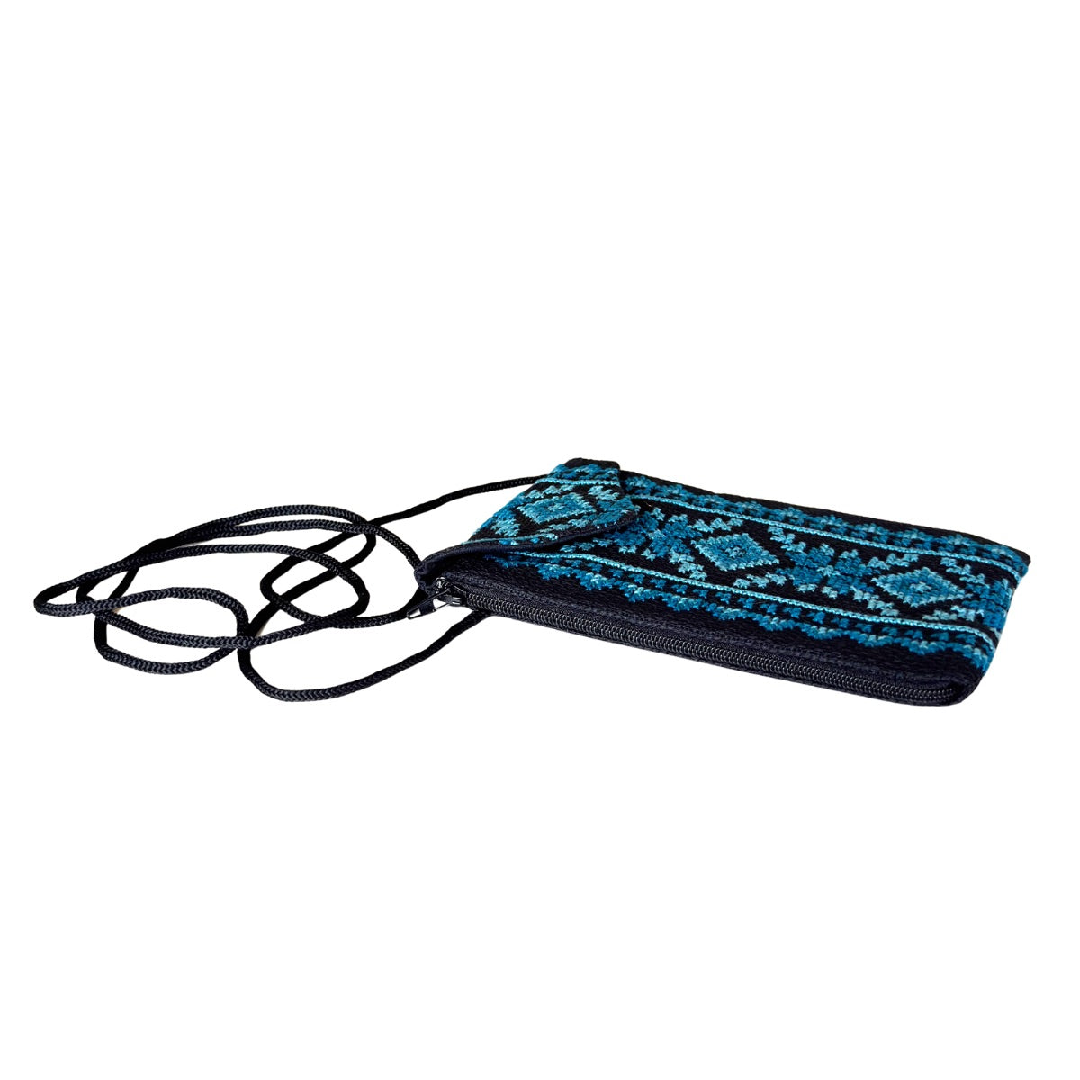 Embroidered Phone Purse - Turquoise
