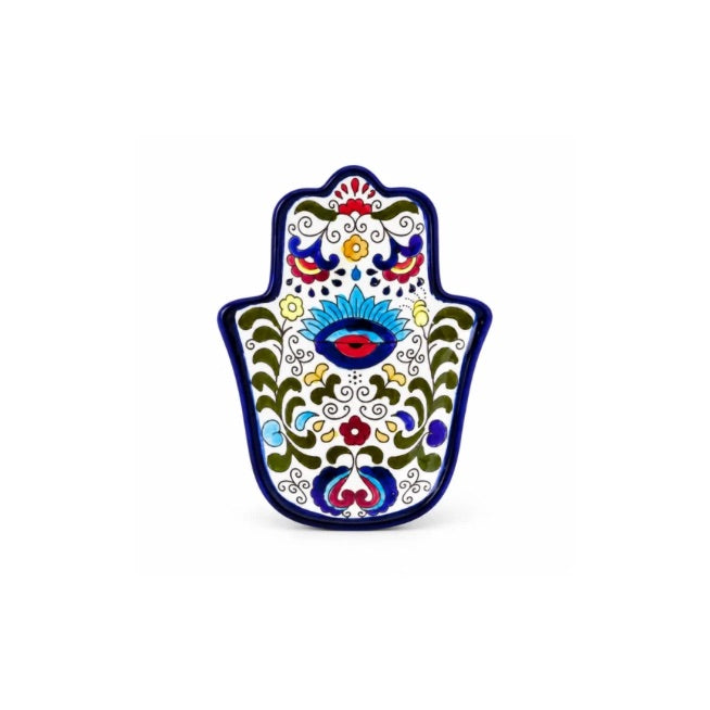 Ceramic "Hamsa" Dish - Multicolored Eye