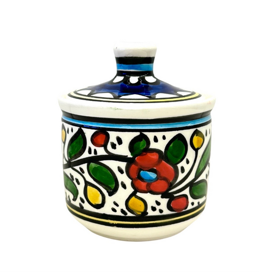 Ceramic Jar w/Lid (4”) - Multicolor