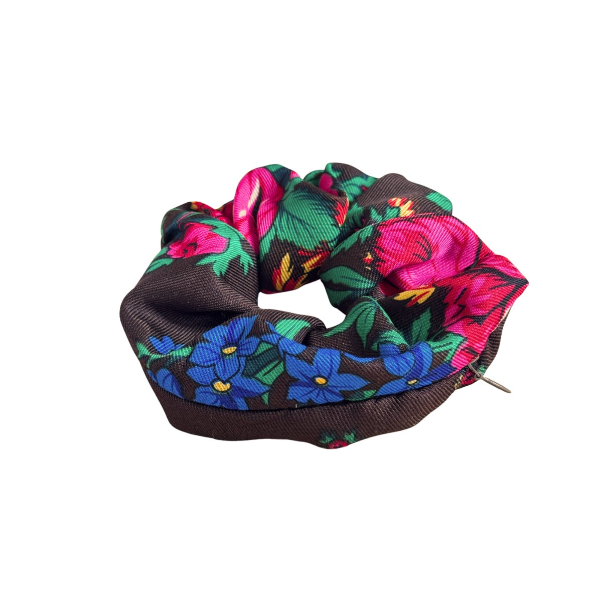 Floral Sitti Scrunchie - Dark Brown
