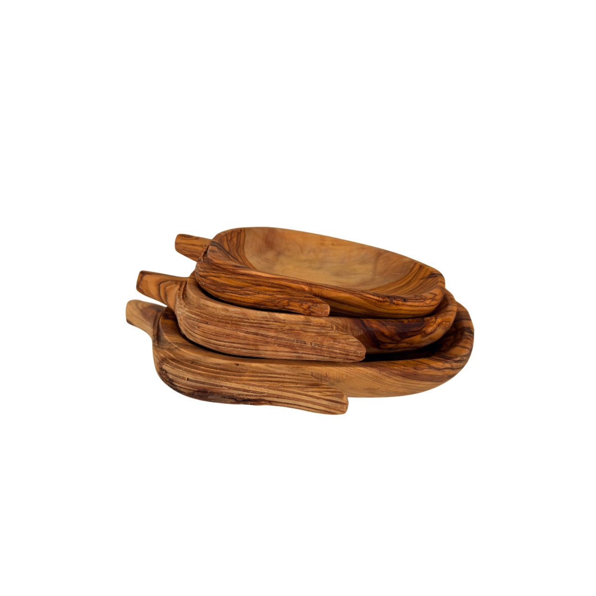Olive Wood Fruit Dish Set of 3 - Apples