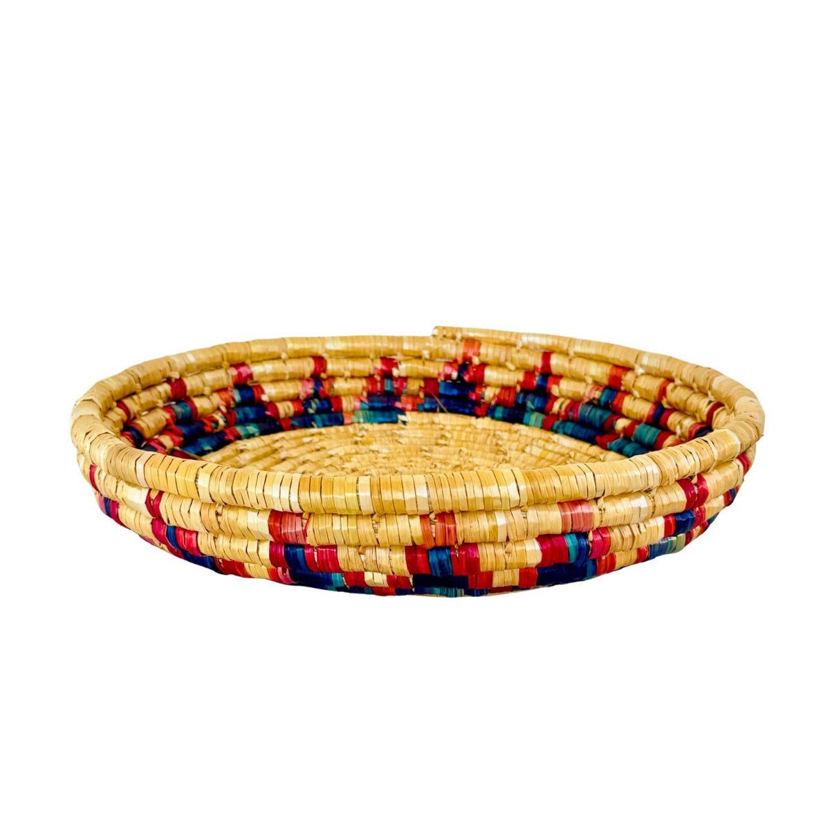 Basket by Women in Salfit (15") - Blue Sunflower