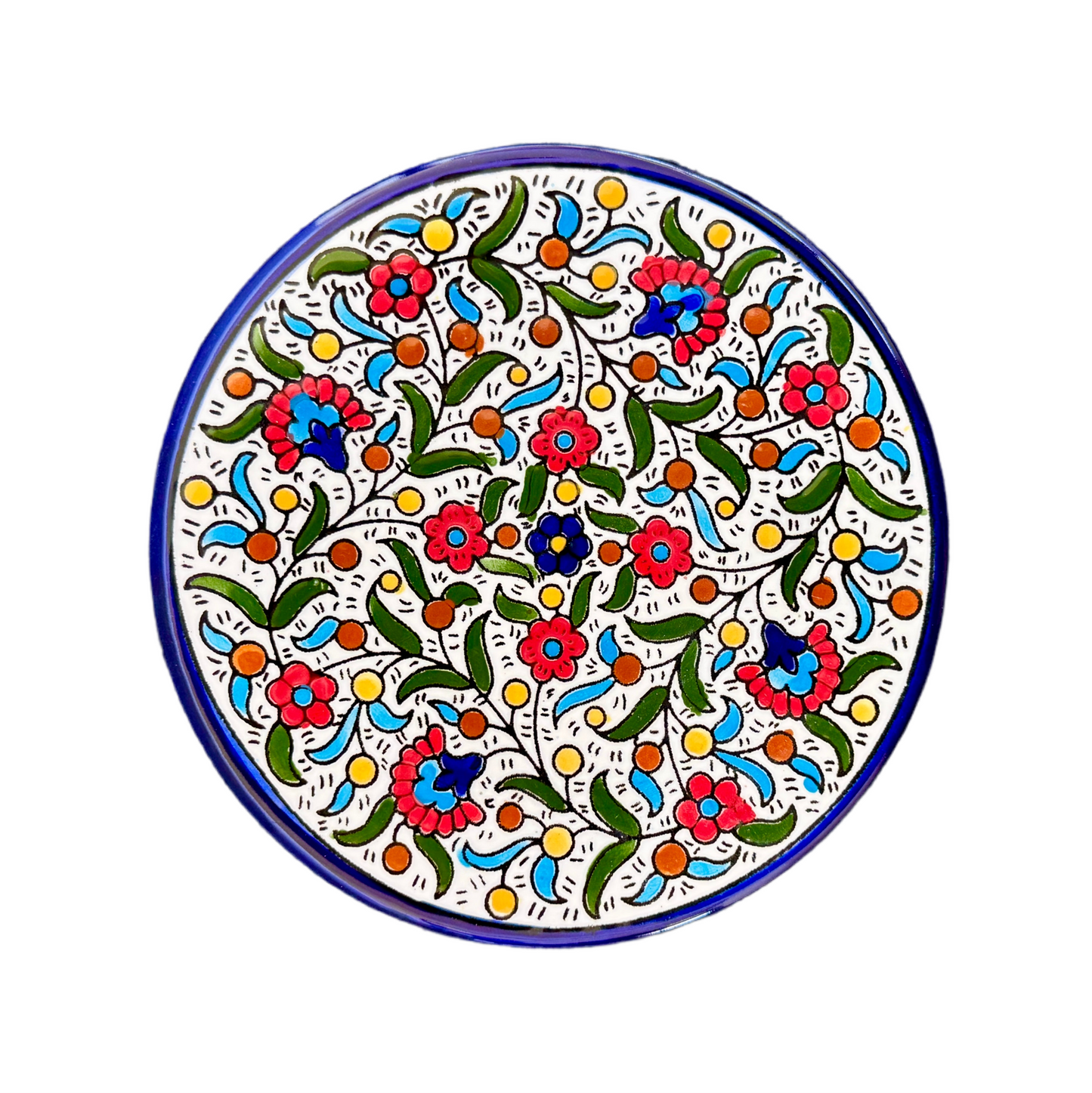 Ceramic Round Plate (8”) - Multicolored