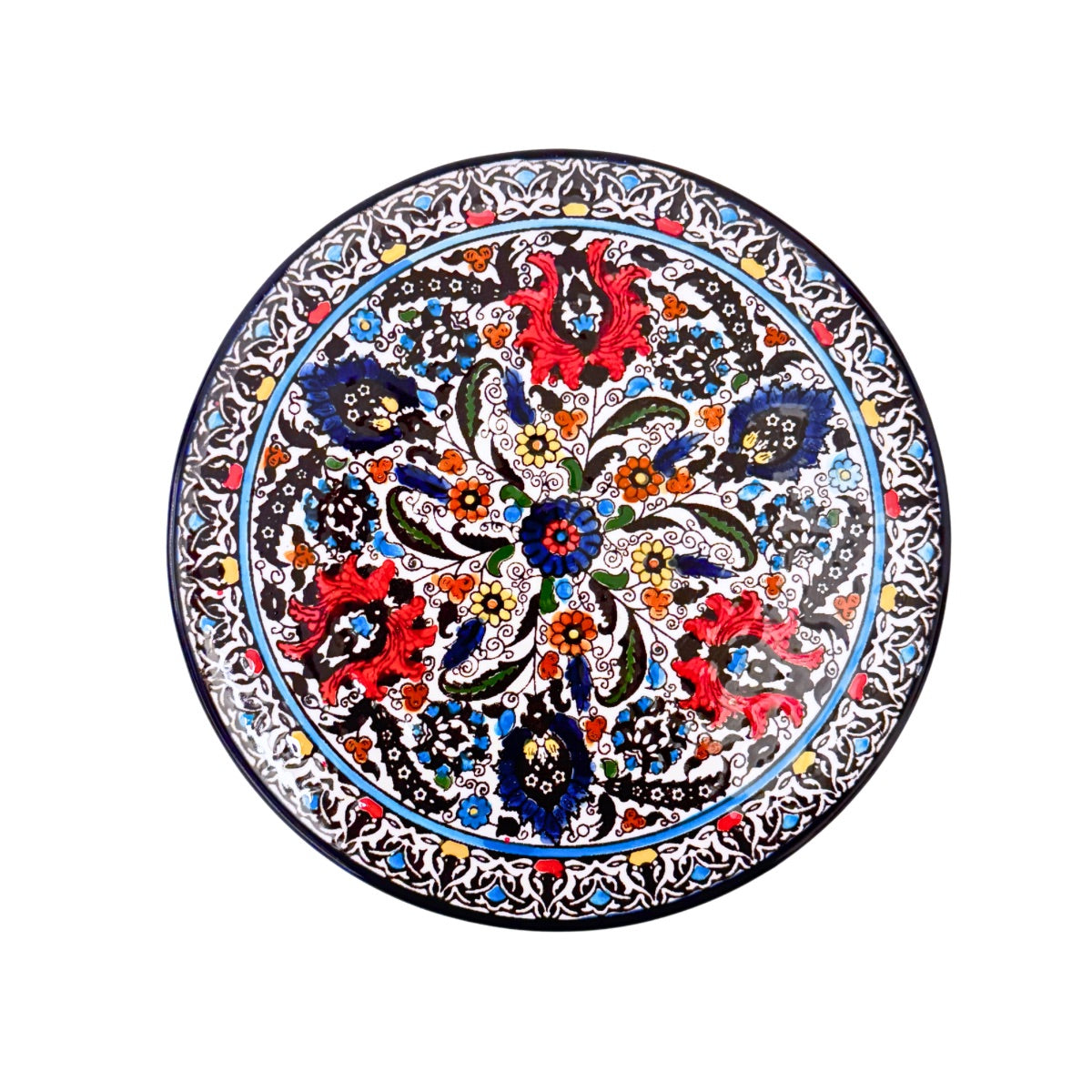 Ceramic Round Plate (8.5”) - Arabesque Tulips