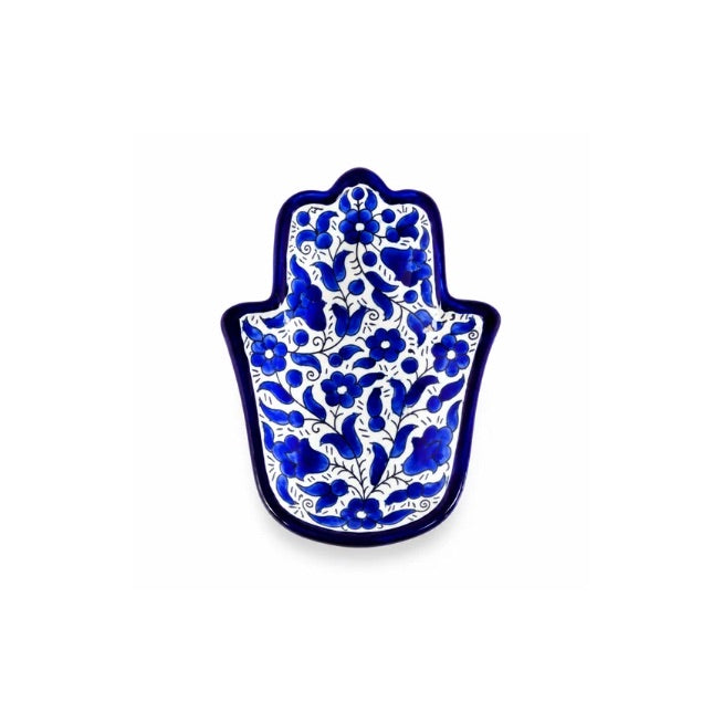 Ceramic "Hamsa" Dish - Classic Blue