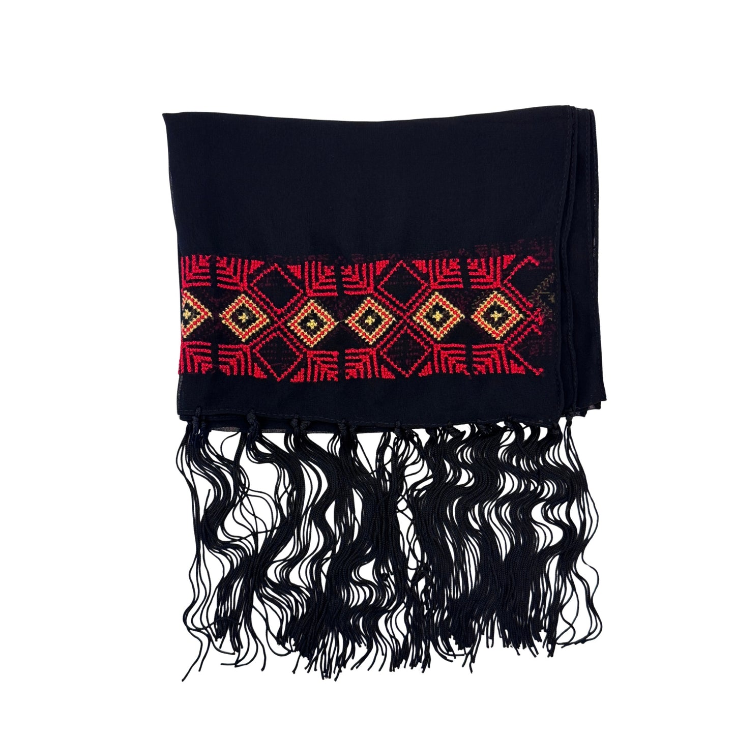 Embroidered Chiffon Scarf