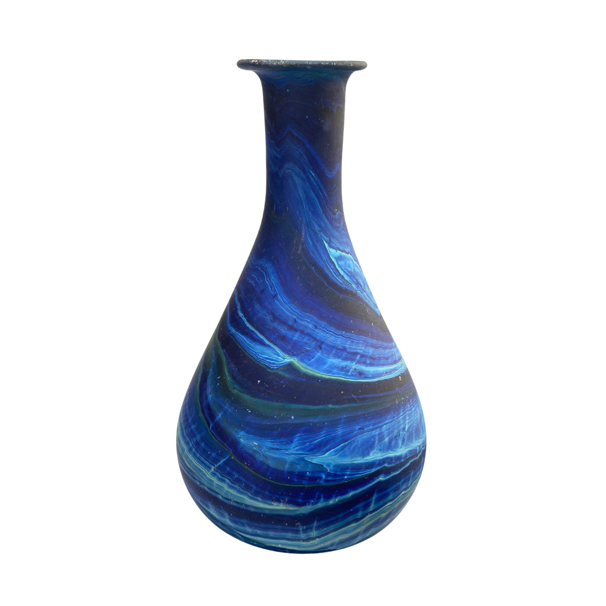 Phoenician Glass Vase (10”) - Indigo