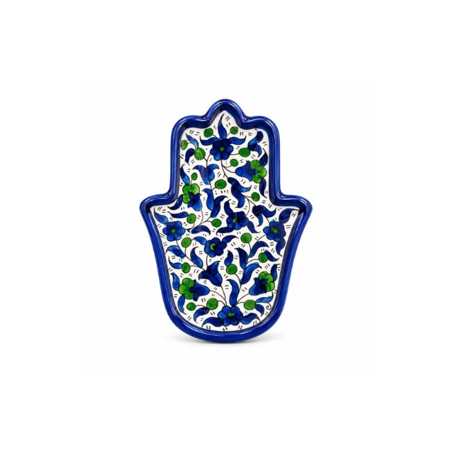 Ceramic "Hamsa" Dish - Blue-Green