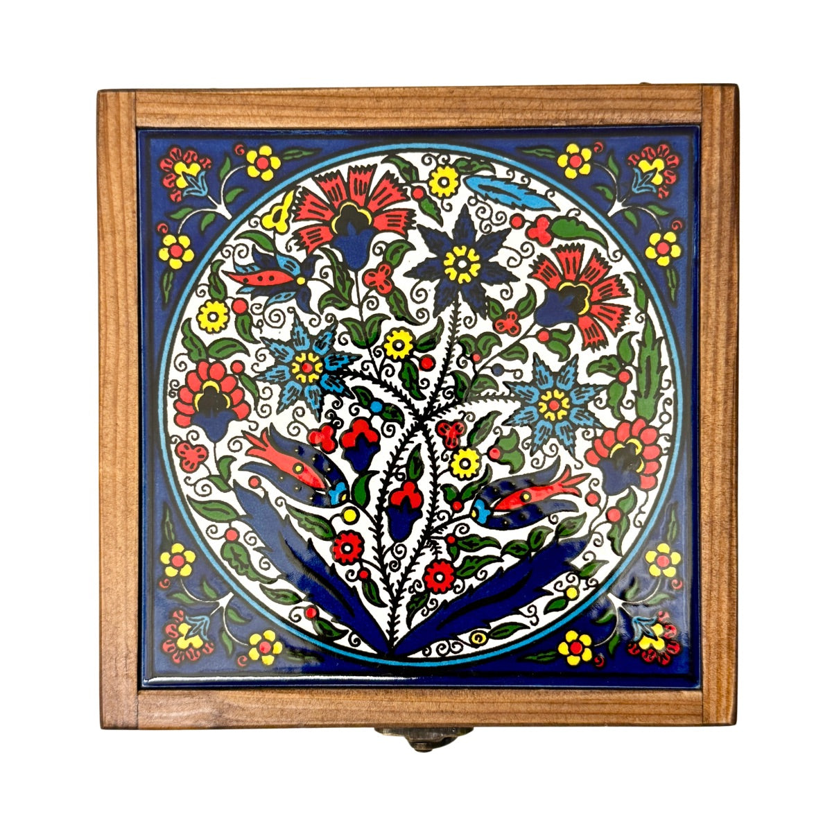 Wood & Ceramic Tile Box - Divine Tulip