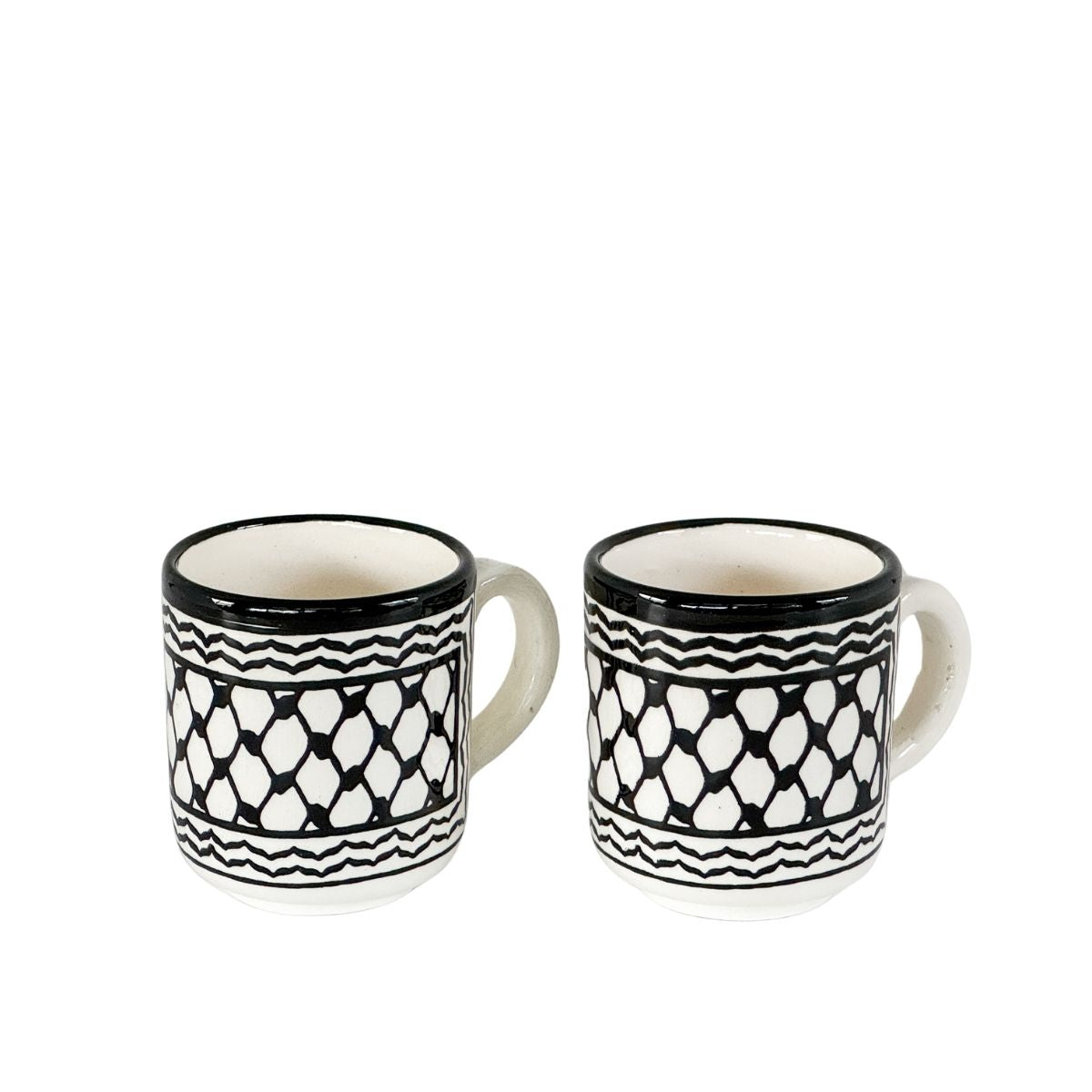 Espresso Cups: Set of Two, Keffiyeh Design