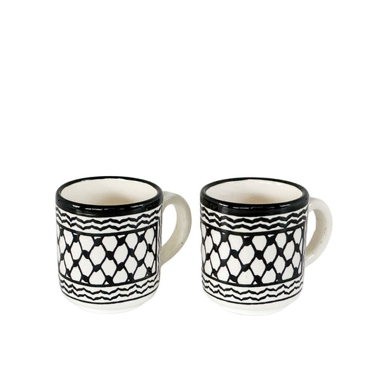 Espresso Cups: Set of Two, Keffiyeh Design