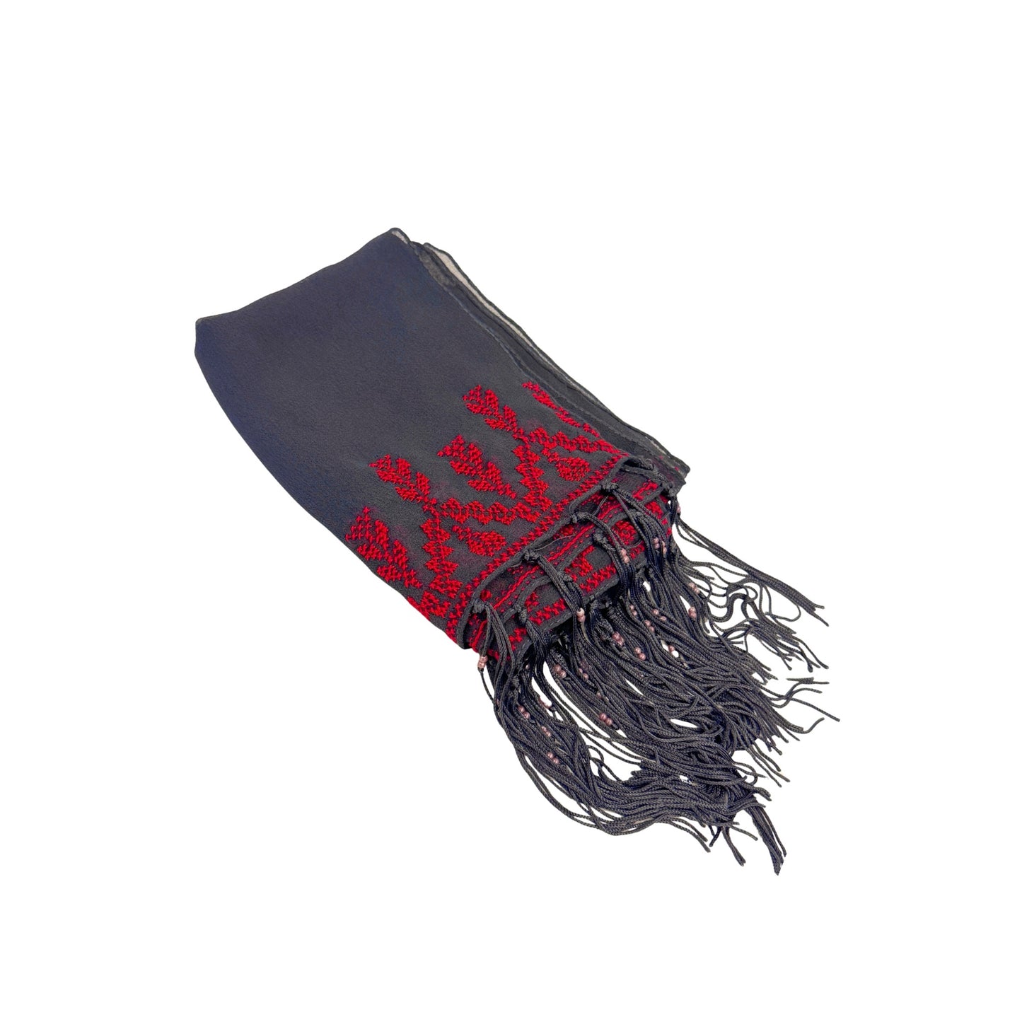 Embroidered Chiffon Scarf
