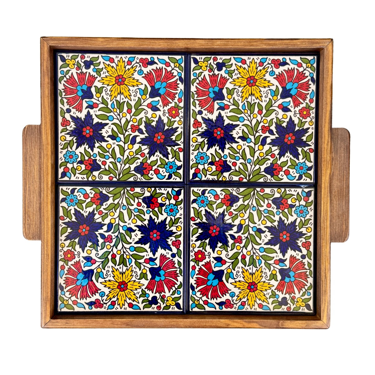 Ceramic and Wood Serving Tray - Teta’s Garden