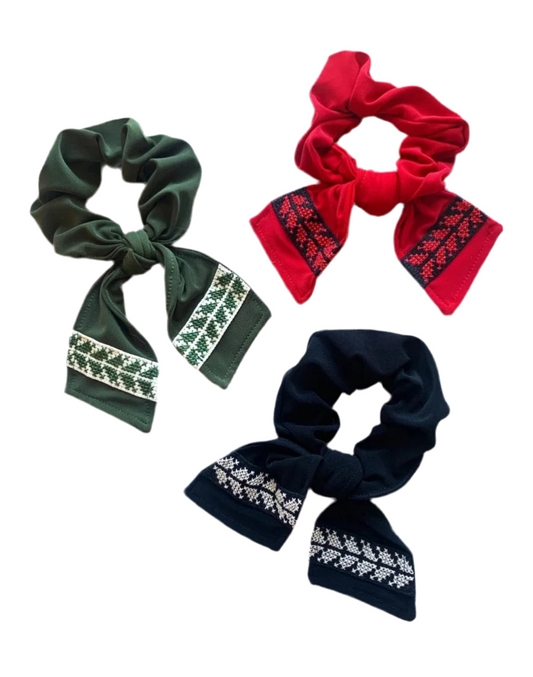 Lara Embroidered Scrunchie