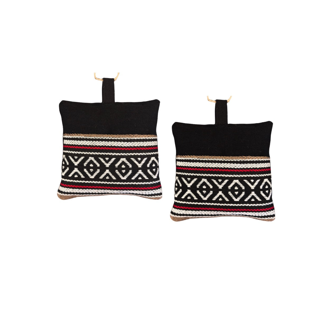 Bedouin Sadu Pot Holder Set of 2 - Black