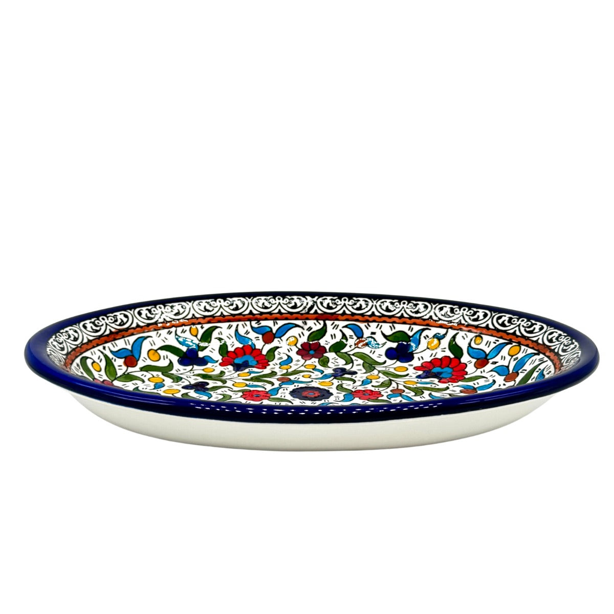 Ceramic Oval Dish (12") - Multicolor Classic