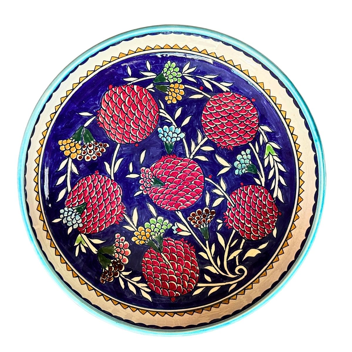 Ceramic Serving Bowl (11 inches) - Blue Pomegranates