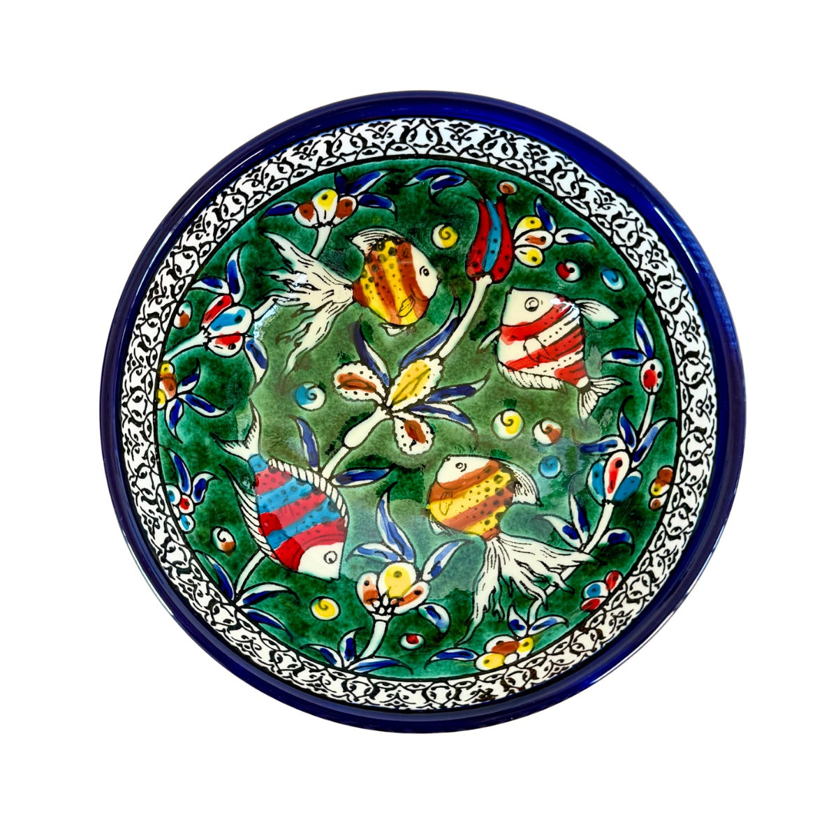 Ceramic Serving Bowl (7”) - Aquamarine Fish