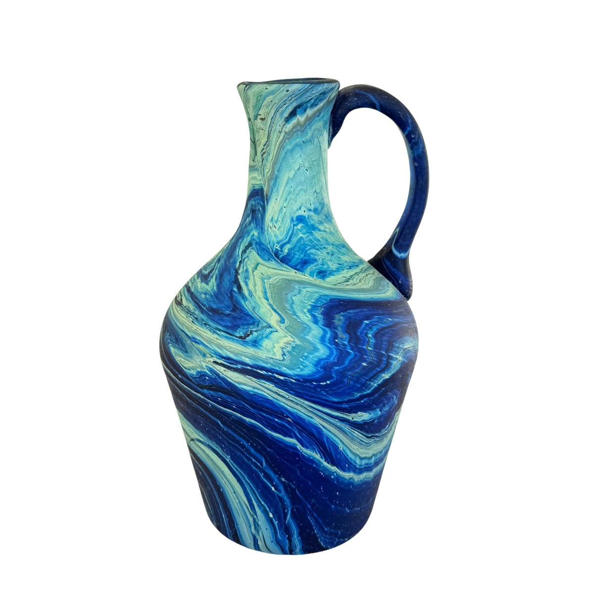 Phoenician Glass Pitcher (10”) - Blue
