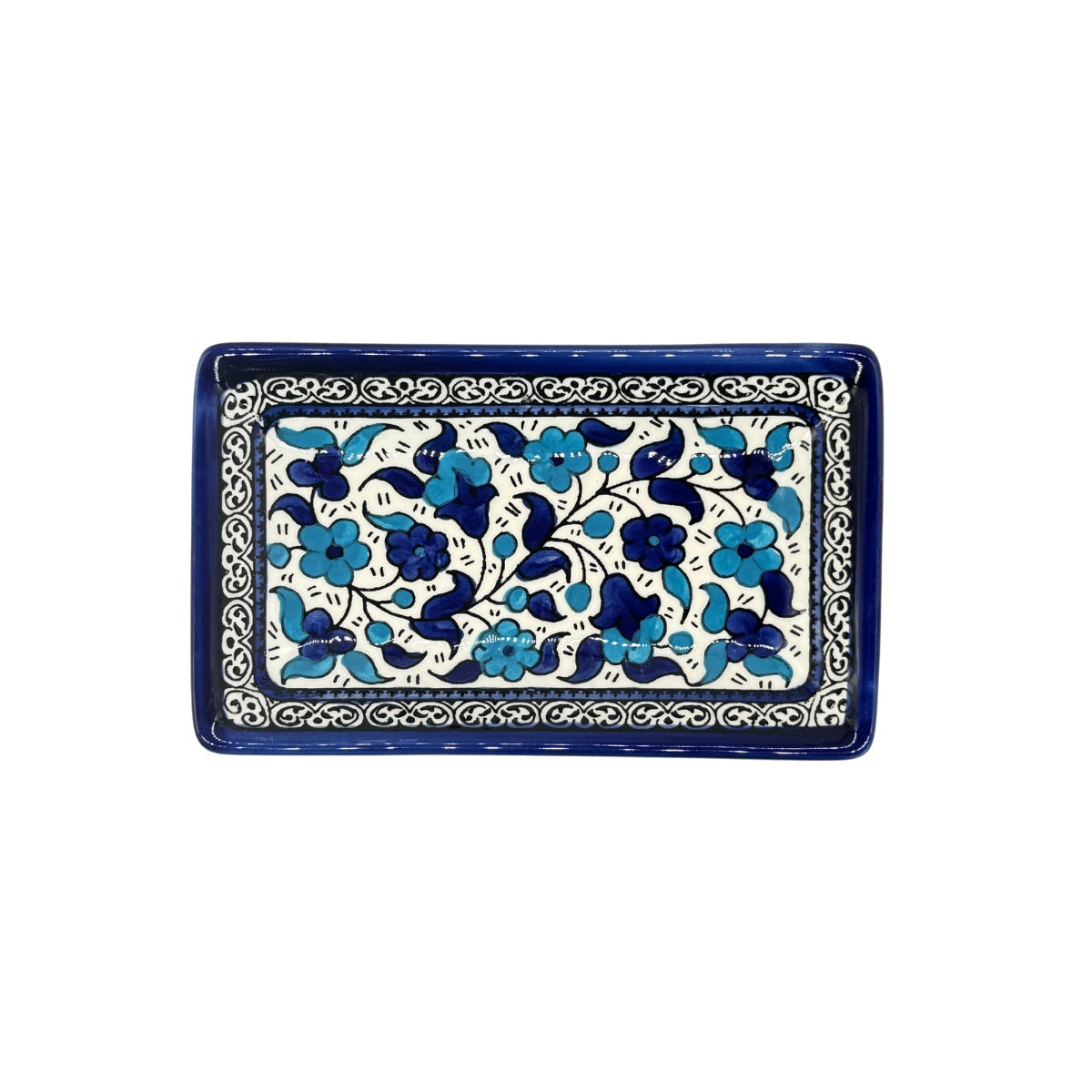 Ceramic Rectangular Dish (7”) - Dual Tone Blue