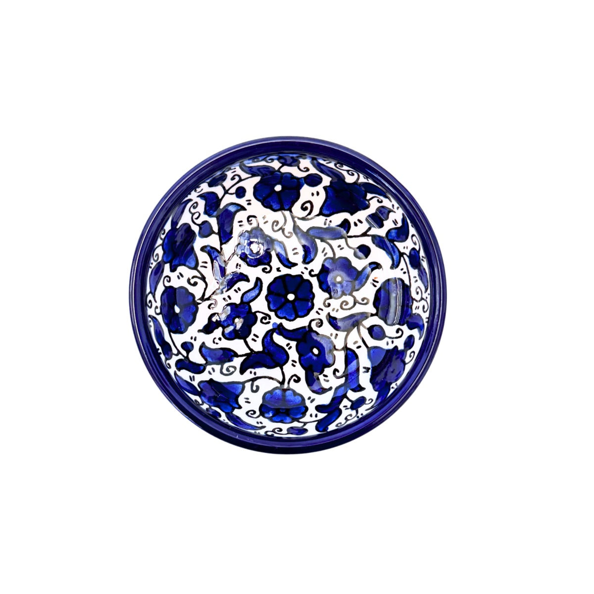 Ceramic Low Round Dish (4") - Classic Blue
