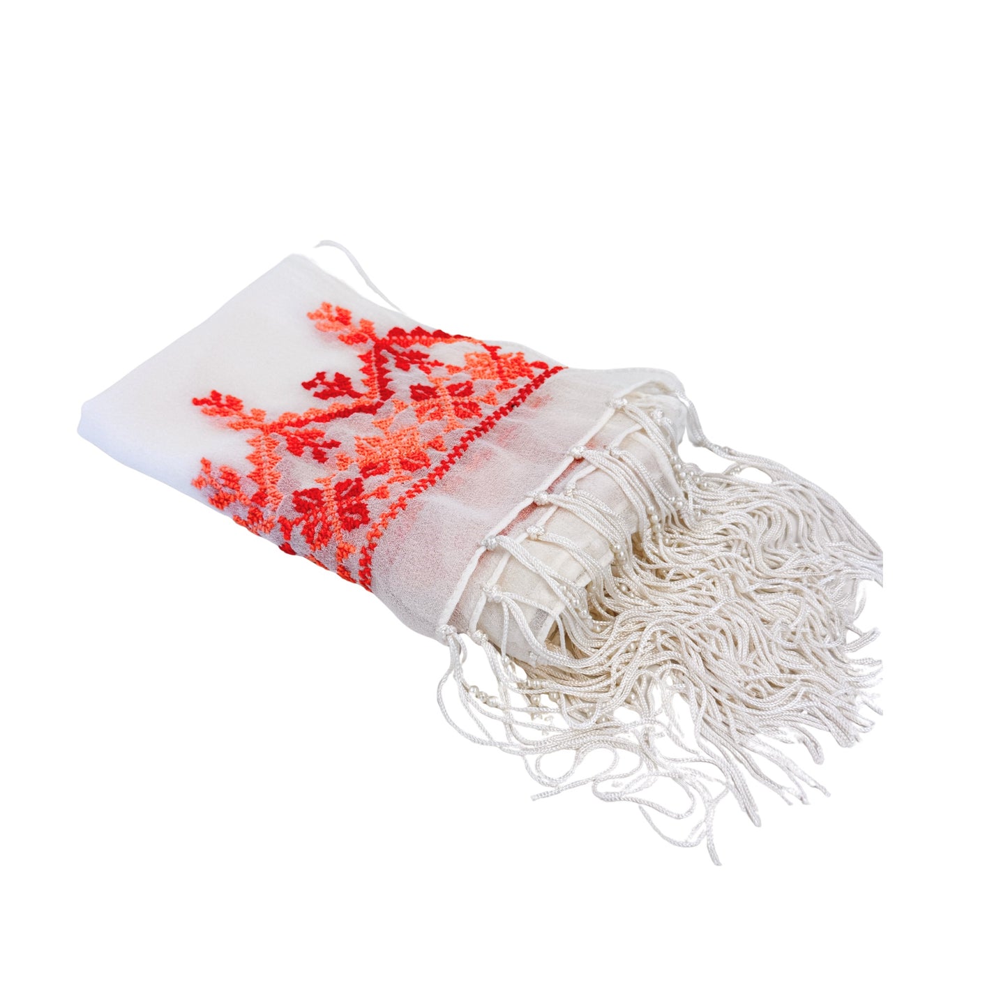 Embroidered Chiffon Scarf