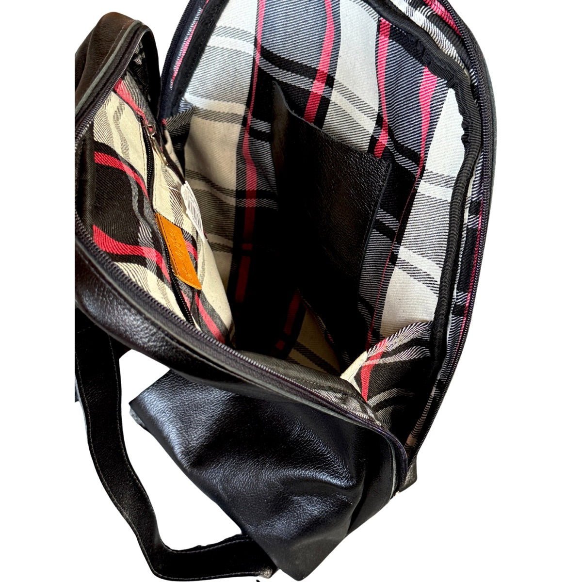 Leather Backpack (15" x 12" x 5") - Black