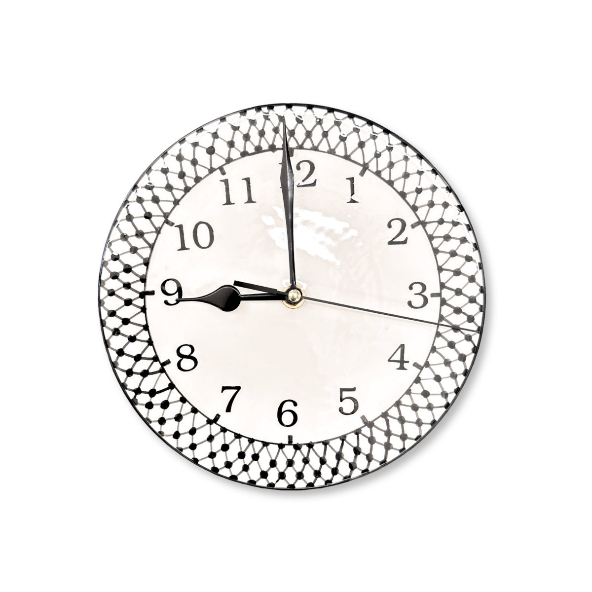 Ceramic Clock (8.5”) - Keffiyeh