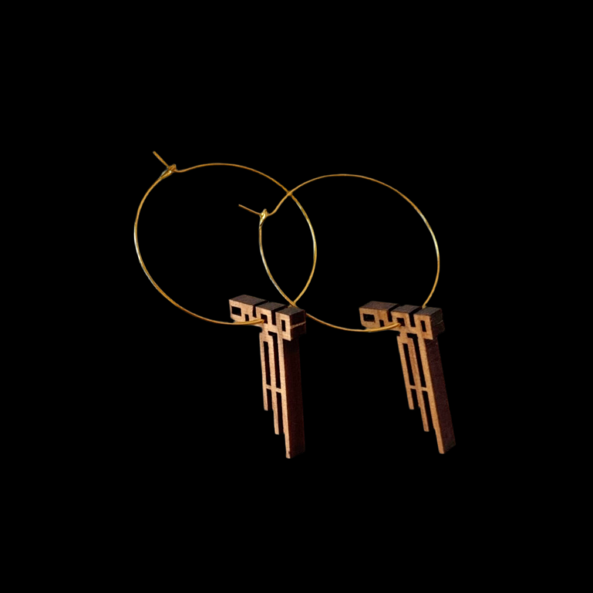 Olive Wood Arabic Earrings "Resilience"