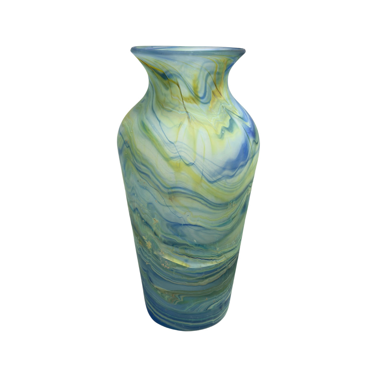 Phoenician Glass Vase (10”) - Sea Green