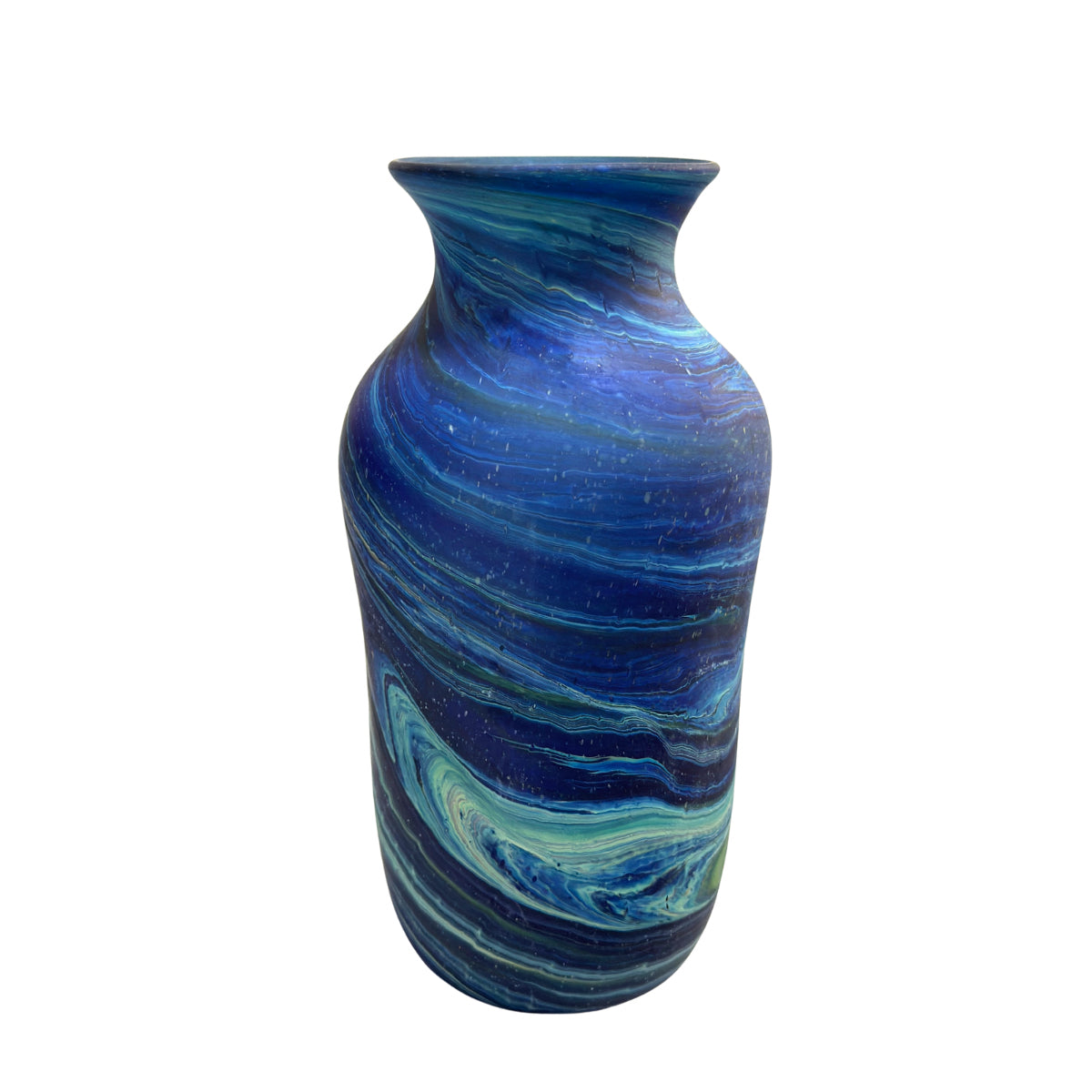 Phoenician Glass Vase (10”) - Indigo