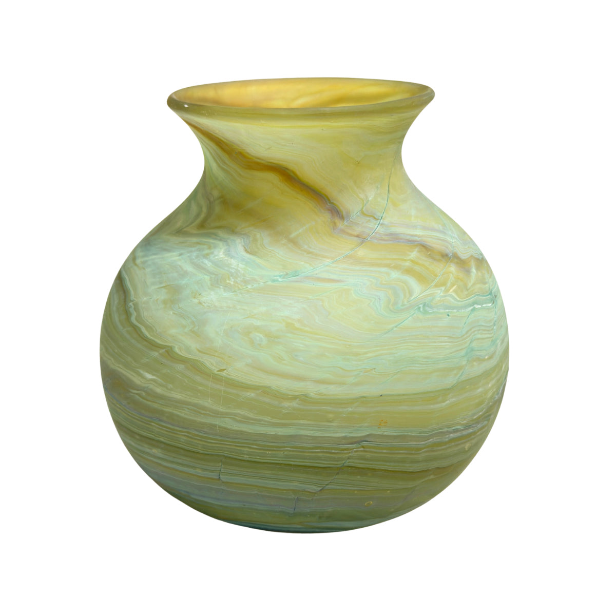 Phoenician Glass Vase (8”) - Sea Green