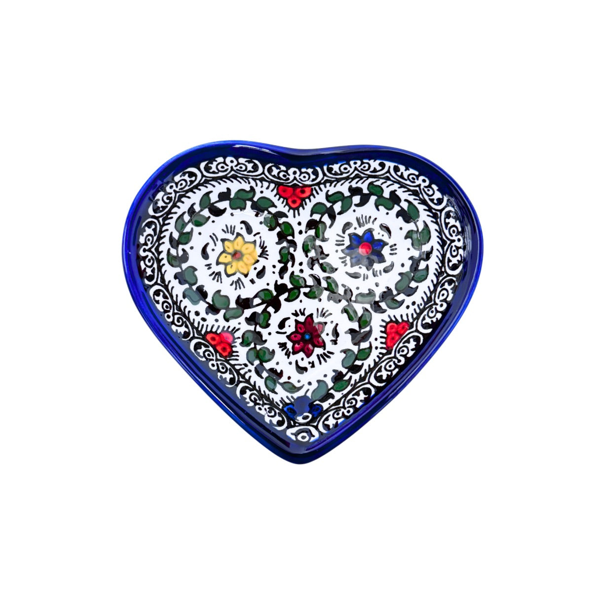 Ceramic Heart Dish (5") - Multicolor Vine