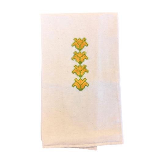 Embroidered Tea Towel - Cauliflower