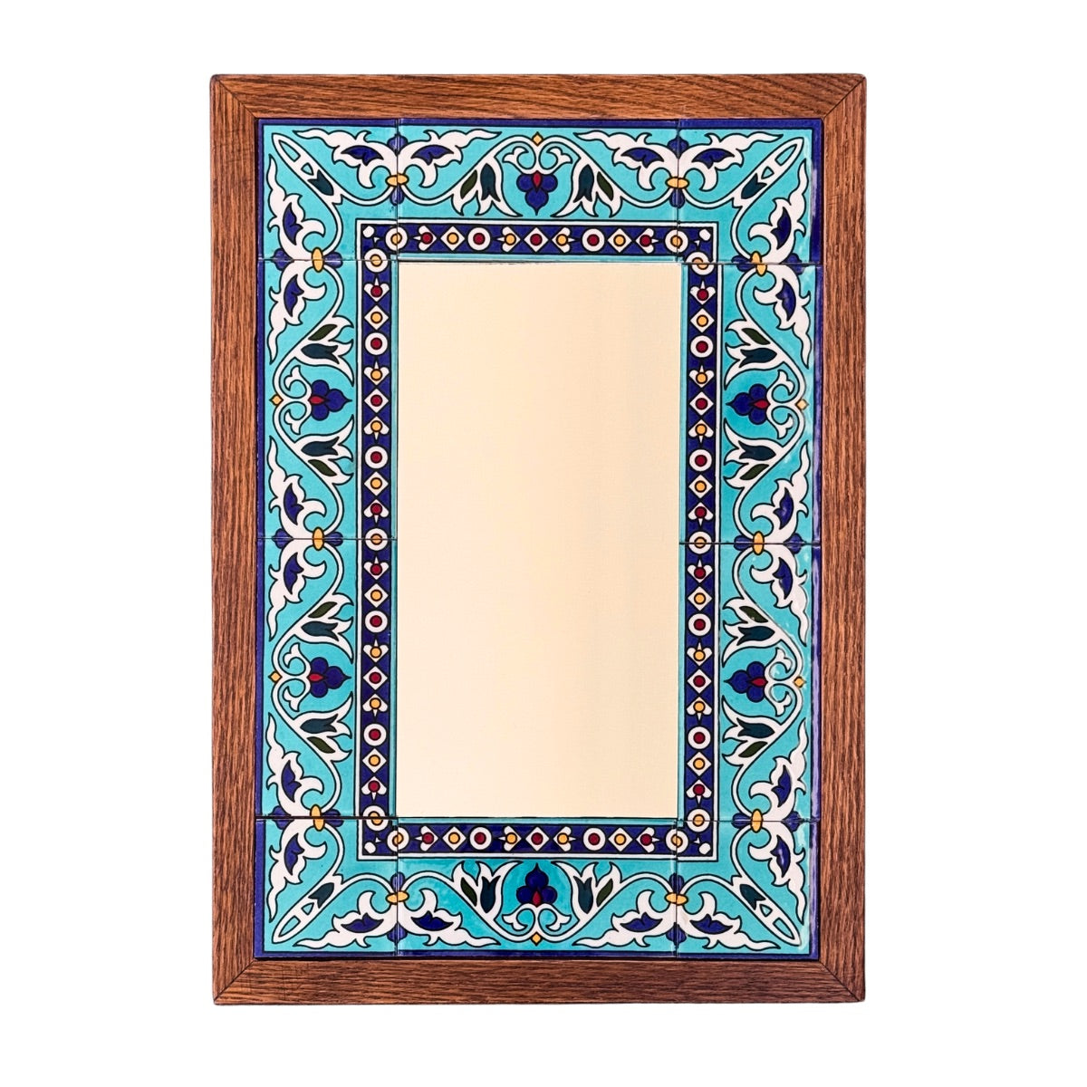 Ceramic Tile Mirror - Iznik Blue